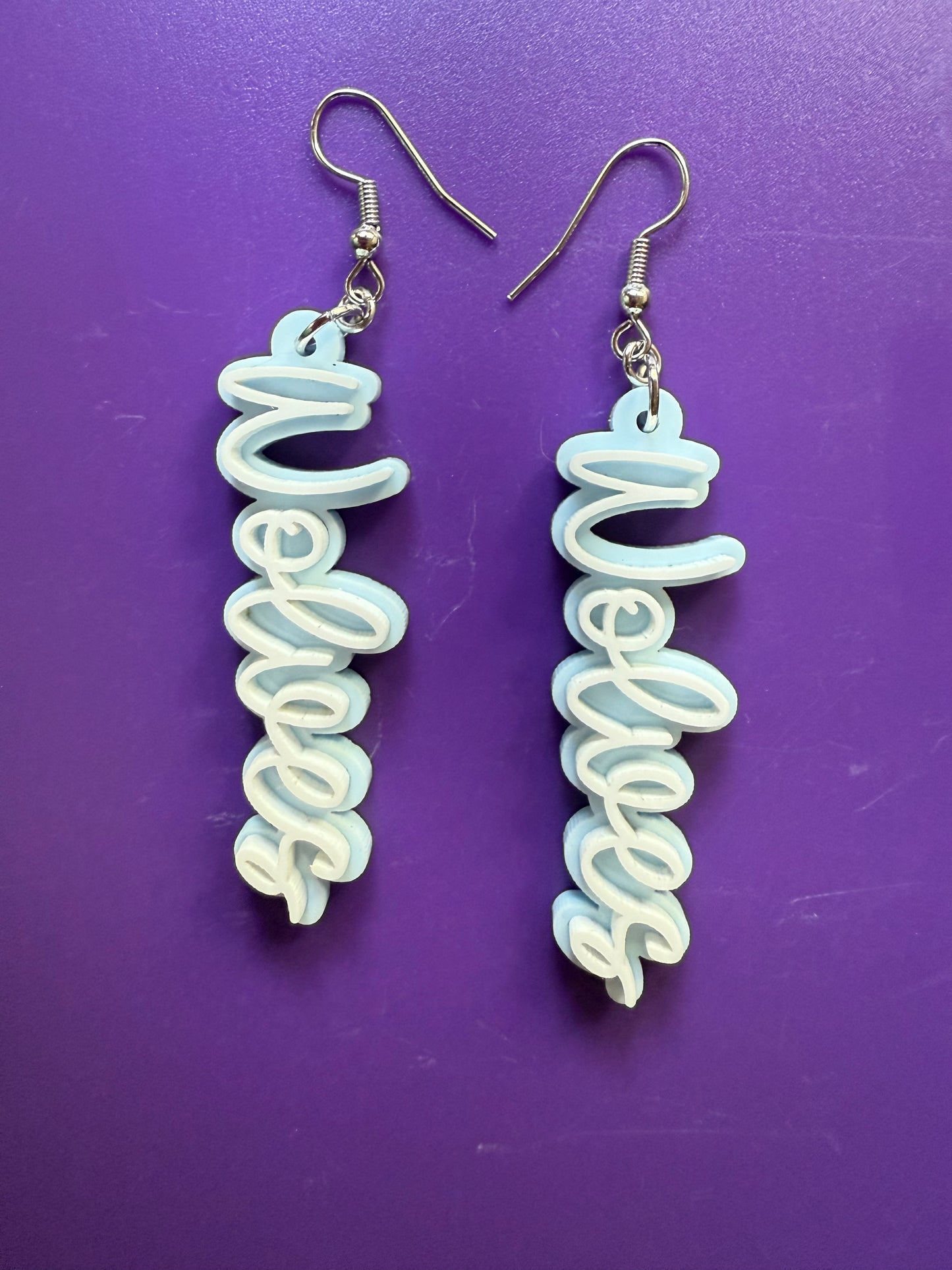 Wolves Script Earrings