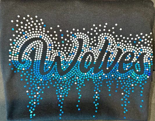 Wolves Ombre Drip Bling Adult